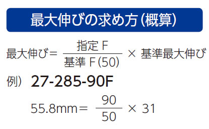 最大伸びの求め方（概算）